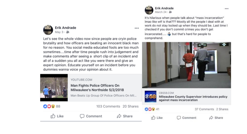 Illustration for article titled Lawsuit: Milwaukee Officer At Sterling Brown Arrest Joked About It On Facebook, Hoped To Do The Same To J.R. Smith